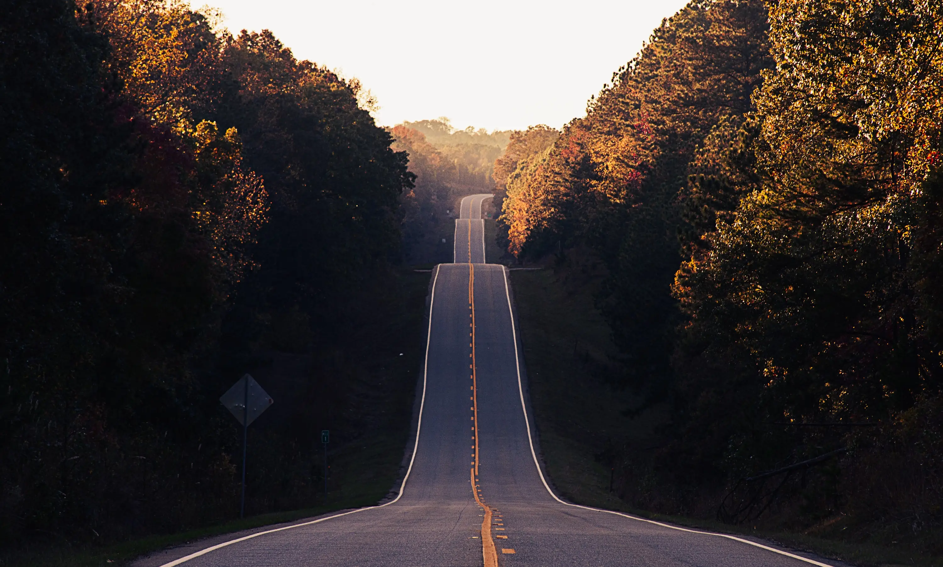 roadway with hills